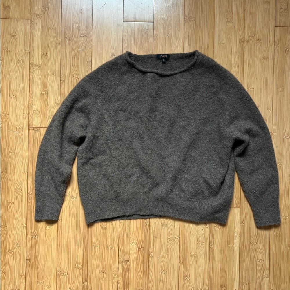 Quince Women's Brown Boatneck 100% Cashmere Sweater Size M